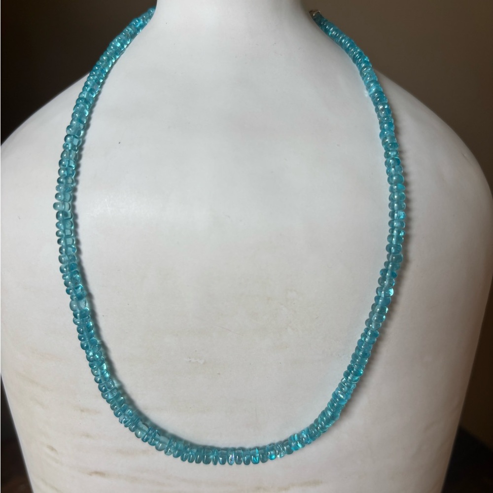 Jay King DTR Neon Blue Apatite Necklace 17” + 3” Extender 925 Sterling